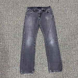 Levi’s Light Gray 504 Tilted Ripped Straight Leg Jeans Size 3 Women’s